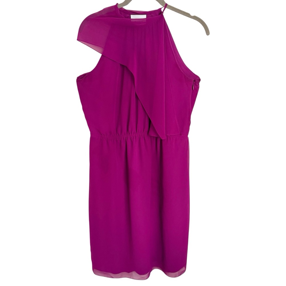 Akris Punto One Shoulder Magenta Dress